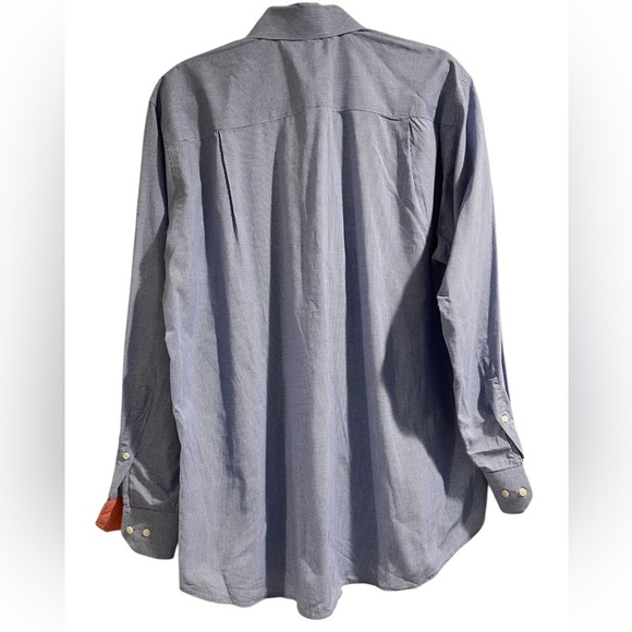 J McLaughlin Men’s Superfine 100% Cotton Button Shirt Size Large Blue White - Picture 3 of 3